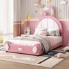 Whisen Twin Size Upholstered Platform Bed with Rabbit Shaped Headboard - 2 of 4