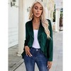 Womens Velvet Blazer Long Sleeve Suit Jackets Open Front Work Office Cardigan Coat - 3 of 4