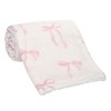 Lambs & Ivy Coquette Floral Pink Bows Aesthetic Warm Fleece Baby Blanket - 4 of 4