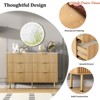 Living Room 6 Drawers Dresser for Bedroom, Fluted Dresser Chest of Drawers w/ Handle, Wood Modern Dressers for Closet, Furniture Storage Organizer - 4 of 4