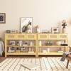 ORRD 43.3” Farmhouse Sofa Table with 3 Drawers & 2 Shelves, Entryway Console Table with Rattan Design, Adjustable Shelf & Anti-Tip Strap - 3 of 4