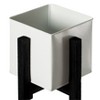 Vintiquewise Indoor and Outdoor White Iron Planting Box with Black Wooden Frame, Small Planter - image 4 of 4