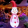 Costway 8FT Christmas Snowman Decoration Inflatable Xmas Decor with Multi-color Rotating & Bright LED Lights - 2 of 4