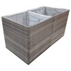 vidaXL Rectangular Garden Planter in Gray - Outdoor Flower Bed with Sturdy Steel Frame - Poly Rattan Material with Inner Bag - 61.8" x 31.5" x 31.5" - 3 of 4