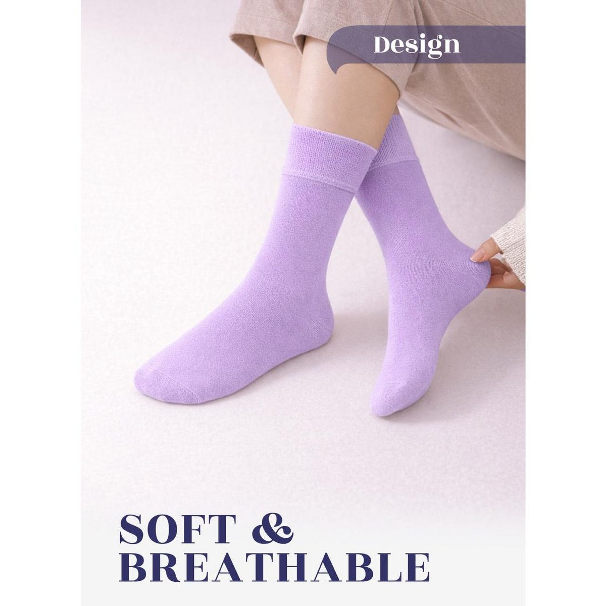 Hugh Ugoli Women's Soft Crew Dress Socks Seamless Toe Non-Binding Lightweight (3 Pairs) - thumbnail 6