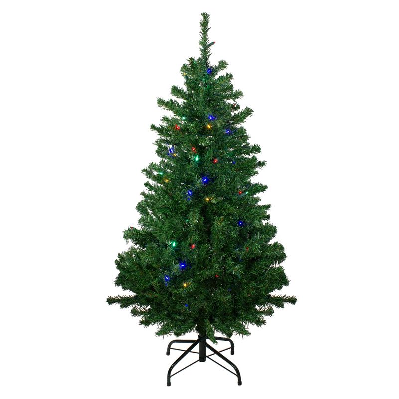 Northlight 4' Pre-Lit Mixed Classic Pine Medium Artificial Christmas Tree - Multi LED Lights, 1 of 7
