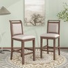 Anybear 3pc Wood Counter Height Drop Leaf Dining Table Set with 2 Upholstered Dining Chair - 2 of 4