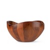 Nambé Billow Salad Bowl with Servers – 12" x 6.5" Acacia Wood & Alloy Entertaining Set – Organic Modern Salad Bowl - 2 of 4