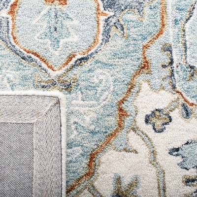 Ivory Elegance 6' Square Hand-Tufted Wool Area Rug