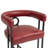 NicBex Accent Chair Set of 2 Modern Brown Leather Bar Stools with Black Metal Frame for Kitchen Island, Pub, Club - 2 of 4
