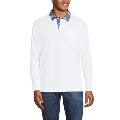 Lands' End Men's Comfort First Long Sleeve Mesh Polo – Solid Stretch Knit, Fade Resistant - View #6