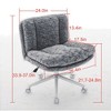 Angel Sar 26.4" Wide Seat Office Chair with Faux Rabbit Hair, Adjustable Swivel Desk Chair, Pink Ergonomic Vanity Chair for Home Office - 3 of 4