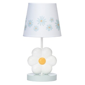Lambs & Ivy Sweet Daisy White Floral Nursery/Child Lamp with Shade & Bulb - 1 of 4