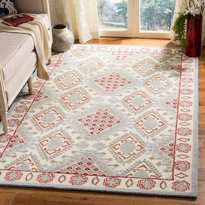 Cherished Red & Ivory Hand-Tufted Wool Blend 5'x8' Area Rug
