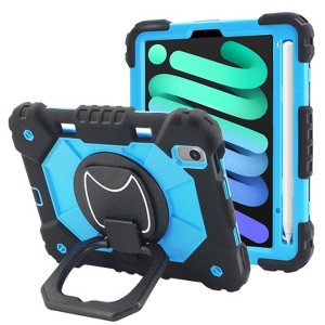 Vena For Apple iPad mini Case For Kids (8.3"), iPad mini A17 Pro Case 360° Rotating Hand Strap Stand, iPad mini 6th Generation Case Pencil Holder,Blue - 1 of 4