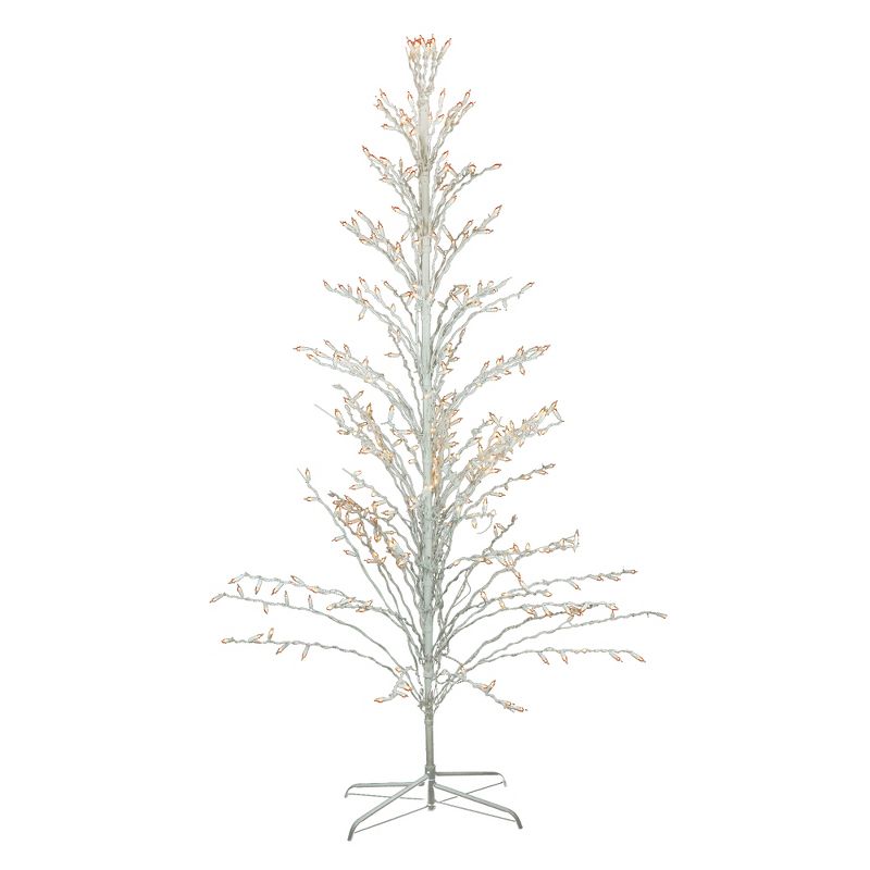 Northlight 6' Prelit Artificial Christmas Tree White Lighted Cascade Twig Outdoor Decoration - Clear Lights, 1 of 6