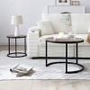 NicBex Set of 2 Coffee Table Nesting with MDF Tabletop and Metal Frame for Living Room,Bedroom,Apartment,Brown - 4 of 4
