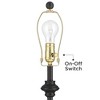 360 Lighting Lynn Modern Industrial Buffet Table Lamps Set of 2 with Round Risers 27" Tall Bronze Metal Oatmeal Drum Shade for Bedroom Living Room - 3 of 4