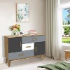 Free-standing Storage Floor Cabinet with 2 Doors and 3 Drawers - 3 of 4