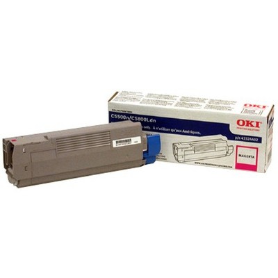 Oki Original Toner Cartridge - LED - 5000 Pages - Magenta - 1 Each