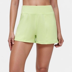 Anna-Kaci Active Women's High Waist Performance Shorts with Wide Waistband and Side Pockets for Active Comfort - 1 of 4