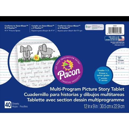 Pacon Multi-program Handwriting Tablet, D'nealian/zaner-bloser, 1/2