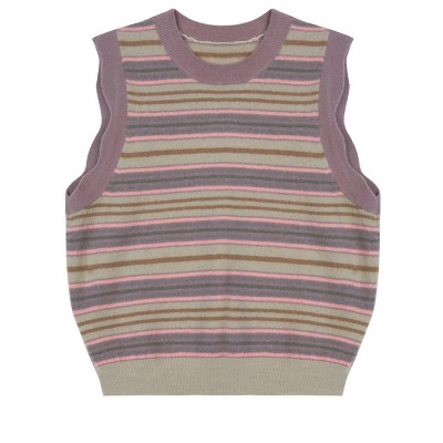 Girl Kids Striped Knitted Vest - JNBY