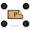 Evergreen Monogram Indoor Outdoor 100% Natural Coir Doormat 28" x 16" |  Letter  "P" - 4 of 4