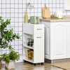 HOMCOM 3- tier Slim Storage Cart, Rolling Narrow Kitchen Cart on Wheels for Small Place, Slide Out Side Utility Cart for Bathroom, Laundry - 3 of 4