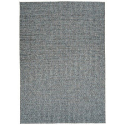 LunaLulinlk Blue Modern, Geometric, Southwestern, Textured High-Low Cut & Loop 5'3" x 7'6" Rectangle Area Rug