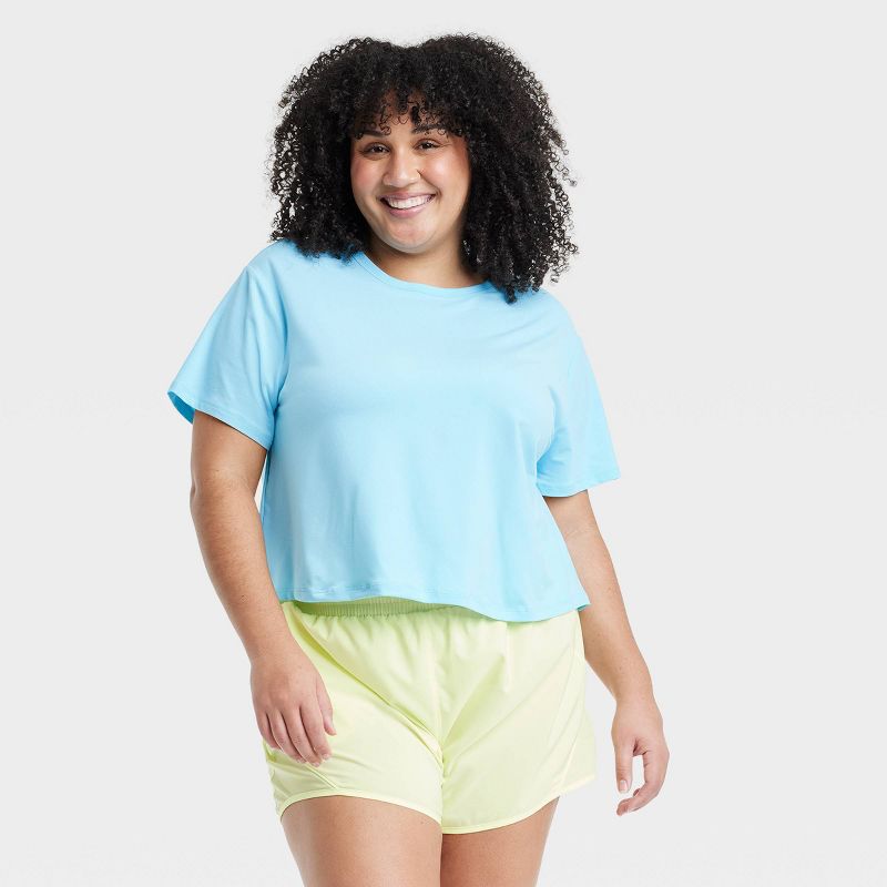 Women's Essential Crewneck Short Sleeve Top - All In Motion™, 1 of 7