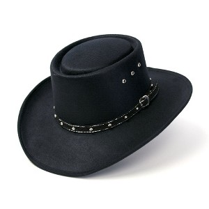 Western Express Black Felt Finish Western Gambler Hat - 1 of 4