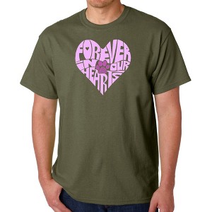 LA Pop Art Forever In Our Hearts - Men's Word Art T-Shirt - 1 of 4