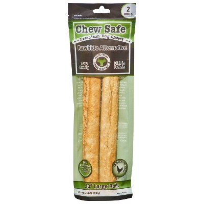 Chew Safe Large Roll Chicken Rawhide Dog Treats - 2pk