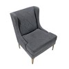 Chenille Fabric Upholstery Plywood Metal Wingback Modern Luxury Accent Chair with Diamond-Stitched Back, Reversible Seat and Gold Finish Legs - 4 of 4