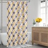Modern Geometric Shower Curtain, Poly-Cotton Blean with Quatrefoil Design for Bathroom - 2 of 4