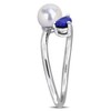 EVERLY JEWELRY | Multiple-color option in Yellow Silver Pearl Ring with Multiple color gemstone Options. - 2 of 4