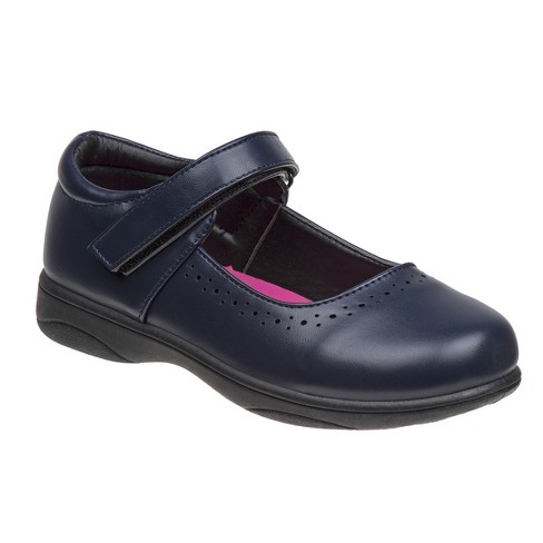 Petalia Girls' Tween Floral Faux Leather Flat Heel School Shoes - Navy ...