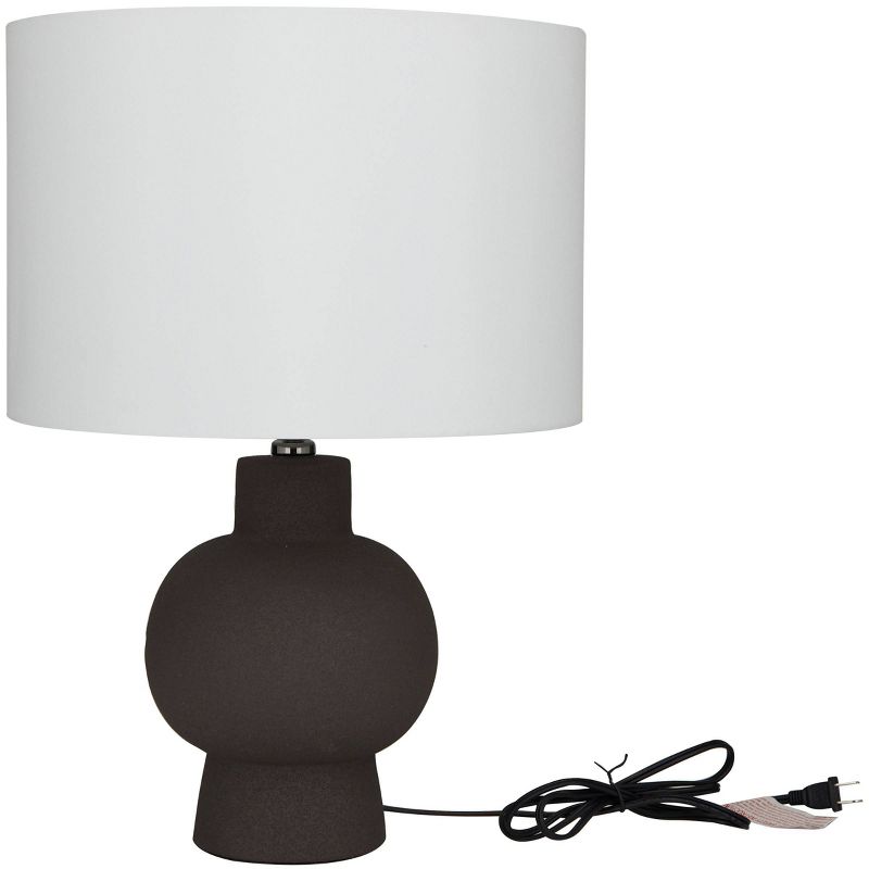 22&#34; x 13&#34; Ceramic Gourd Style Base Table Lamp with Drum Shade Black - CosmoLiving by Cosmopolitan, 4 of 6