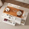 Closet Island with 6 Drawers,Modern Wardrobe Armoire Vanity Island with Glass Display Top for Cloakroom - The Pop Home - 3 of 4
