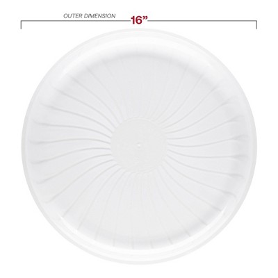 16" Clear Pavilion Round Disposable Plastic Serving Trays
