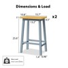 Busaurus 25.6" Tall Set of 2 Bar Chairs, Kitchen Counter Stools with Footrests, Farmhouse Stools for Dining Room, Kitchen, Counter - 3 of 4
