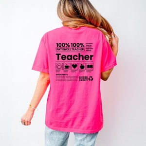 Simply Sage Market S.W.Smiley Teacher Recipe Front & Back Design Garment Dyed Tee - 1 of 4