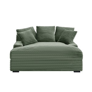 Dolonm Modern Double Sleeper Sofa Comfortable Cloud Couch Soft Fluffy Corduroy Upholstery with Square Armrests - 1 of 4