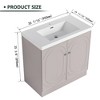 BENCMATE Bathroom Vanities 36 Inch Freestanding Vanity with Resin Sink Soft Close Doors for Bathroom, Beige, 35.4"*19.7"*35.4" - 3 of 4