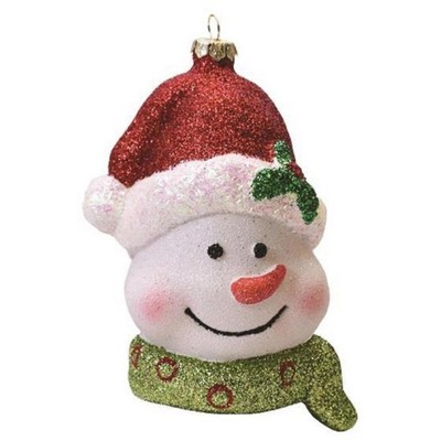 Northlight 5" Red and White Whimsical Shatterproof Snowman Head Christmas Ornament