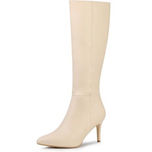 BLISSFUL STEP Women's Halloween Pointed Toe Side Zipper Stiletto Heel Knee High Boots - 1 of 4