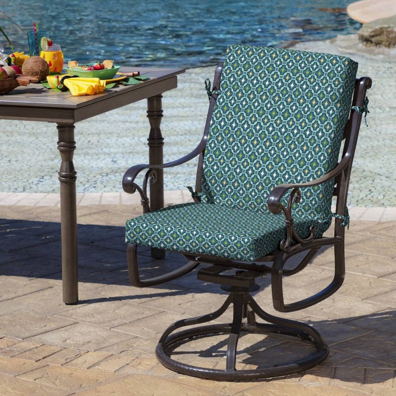 Arden 36.5"x18" Outdoor Mid Back Dining Chair Cushion, 2 of 7