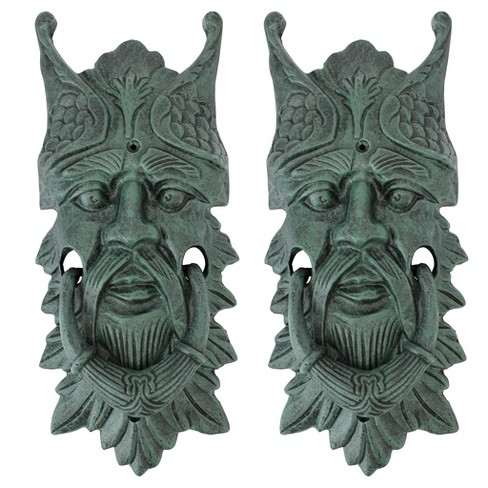 Design Toscano Castle Gladstone Gothic Greenman Cast Iron Door Knocker ...