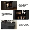 HDZNVF Modern Hardwood Sideboard Buffet Cabinet with Roll-Up Sliding Door, Adjustable Shelves, Floor-Mounted - 4 of 4